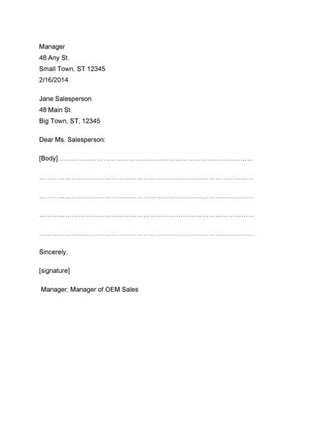 Formal Letter Template Microsoft Word – business form letter template